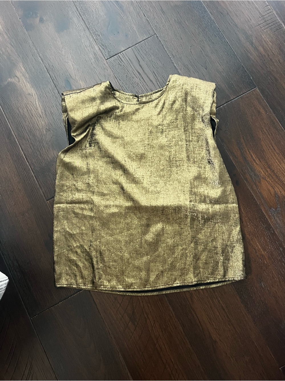 Metallic Gold Cap-Sleeve Top